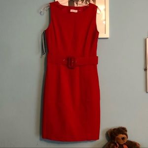 Red Calvin Klein dress